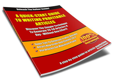 A Quick Start Guide To Writing Profitable Articles eBook