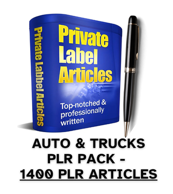 Auto & Trucks PLR Article Pack - 1400 PLR Articles
