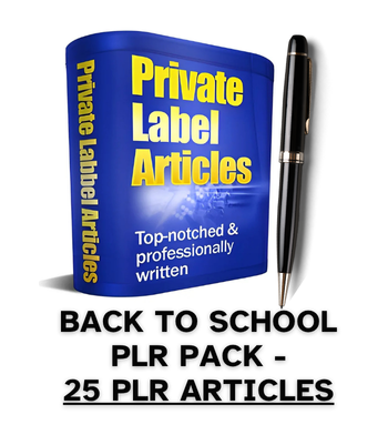 Back To School PLR Article Pack - 25 PLR Articles