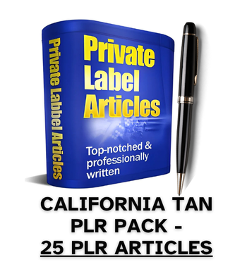 California Tan PLR Article Pack - 25 PLR Articles