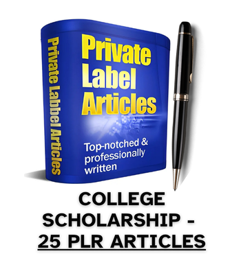 College Scholarship PLR Article Pack - 25 PLR Articles