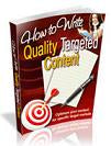 How To Write Quality Targeted Content eBook