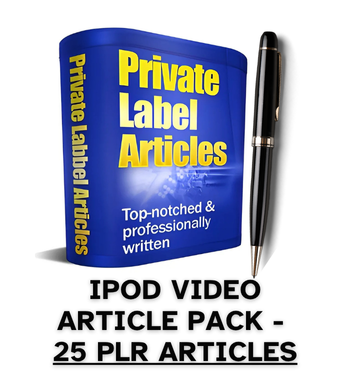 Ipod Video PLR Article Pack - 25 PLR Articles