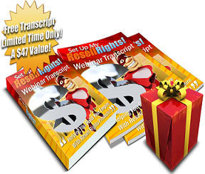 Setup My Resell Rights Webinar Transcript eBook