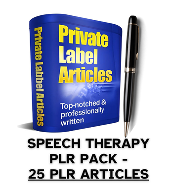 Speech Therapy PLR Article Pack - 25 PLR Articles